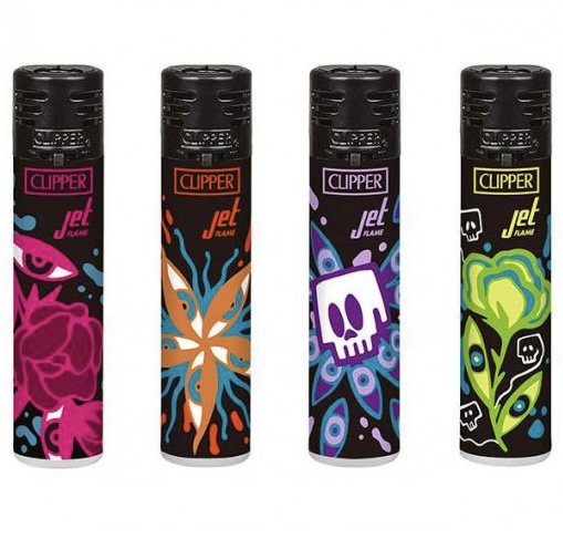 Зажигалка Clipper Jet Psycho Flowers