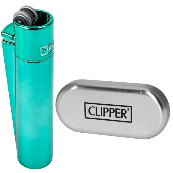 Зажигалка Clipper Metal Turquoise Green