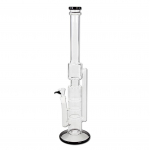 Стеклянный бонг Black Triple Honeycomb, Black Leaf